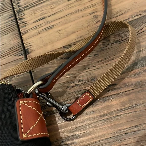 Dooney & Bourke Black and Brown Crossbody Bag with Leather Strap - Picture 4 of 7